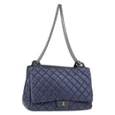 CHANEL Matelasse Chain Shoulder Bag Leather Blue Silver CC Auth ki6660A-1