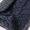 CHANEL Matelasse Chain Shoulder Bag Leather Blue Silver CC Auth ki6660A-10