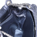 CHANEL Matelasse Chain Shoulder Bag Leather Blue Silver CC Auth ki6660A-17
