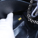 CHANEL Matelasse Chain Shoulder Bag Leather Blue Silver CC Auth ki6660A-25