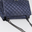 CHANEL Matelasse Chain Shoulder Bag Leather Blue Silver CC Auth ki6660A-6