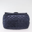 CHANEL Matelasse Chain Shoulder Bag Leather Blue Silver CC Auth ki6660A-9