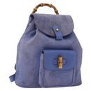 GUCCI Bamboo Backpack Suede Blue 003 8030 3444 Auth ki6661A-1