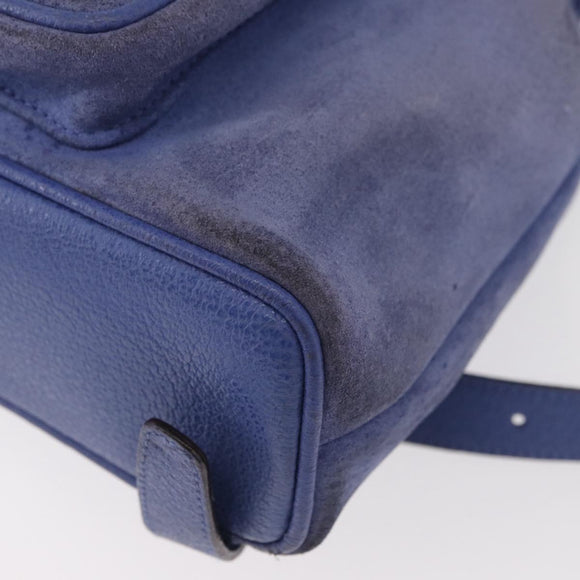 GUCCI Bamboo Backpack Suede Blue 003 8030 3444 Auth ki6661A