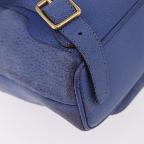 GUCCI Bamboo Backpack Suede Blue 003 8030 3444 Auth ki6661A