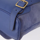 GUCCI Bamboo Backpack Suede Blue 003 8030 3444 Auth ki6661A-17
