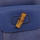 GUCCI Bamboo Backpack Suede Blue 003 8030 3444 Auth ki6661A-18