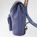 GUCCI Bamboo Backpack Suede Blue 003 8030 3444 Auth ki6661A-4