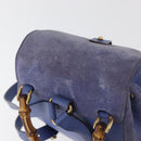 GUCCI Bamboo Backpack Suede Blue 003 8030 3444 Auth ki6661A-6