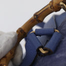 GUCCI Bamboo Backpack Suede Blue 003 8030 3444 Auth ki6661A-8