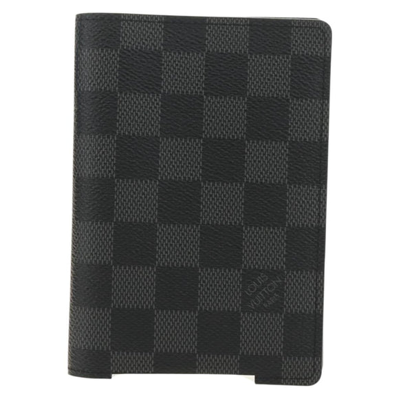 LOUIS VUITTON Damier Graphite Couverture Passport Case N64411 LV Auth ki6663M