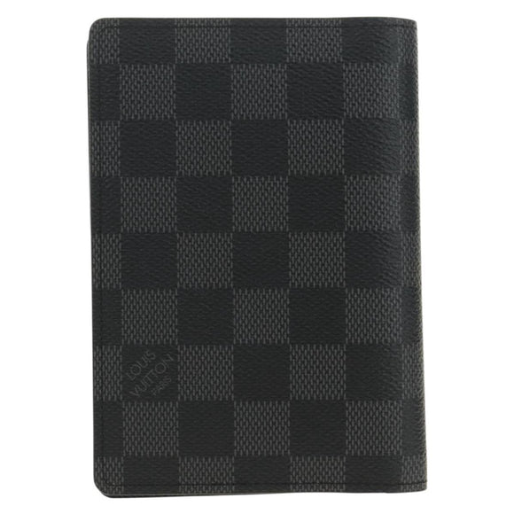 LOUIS VUITTON Damier Graphite Couverture Passport Case N64411 LV Auth ki6663M