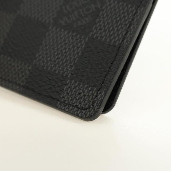 LOUIS VUITTON Damier Graphite Couverture Passport Case N64411 LV Auth ki6663M