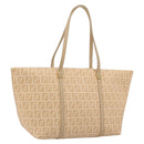 FENDI Zucchino Canvas Hand Bag Beige Gold Auth ki6664M-1