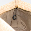 FENDI Zucchino Canvas Hand Bag Beige Gold Auth ki6664M-20