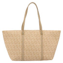 FENDI Zucchino Canvas Hand Bag Beige Gold Auth ki6664M-13