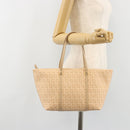 FENDI Zucchino Canvas Hand Bag Beige Gold Auth ki6664M-23