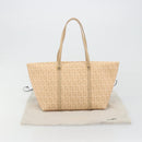 FENDI Zucchino Canvas Hand Bag Beige Gold Auth ki6664M-12