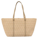 FENDI Zucchino Canvas Hand Bag Beige Gold Auth ki6664M-2