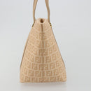 FENDI Zucchino Canvas Hand Bag Beige Gold Auth ki6664M-3