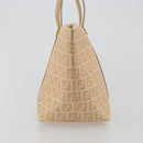 FENDI Zucchino Canvas Hand Bag Beige Gold Auth ki6664M-4