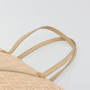FENDI Zucchino Canvas Hand Bag Beige Gold Auth ki6664M-14