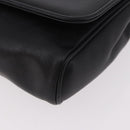CELINE Chain Shoulder Bag Leather Black Gold Auth ki6665M-11
