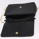 CELINE Chain Shoulder Bag Leather Black Gold Auth ki6665M-14