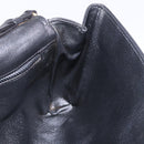 CELINE Chain Shoulder Bag Leather Black Gold Auth ki6665M-17