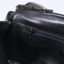 CELINE Chain Shoulder Bag Leather Black Gold Auth ki6665M-19