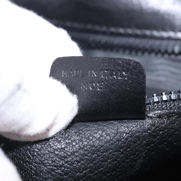 CELINE Chain Shoulder Bag Leather Black Gold Auth ki6665M