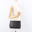 CELINE Chain Shoulder Bag Leather Black Gold Auth ki6665M-23