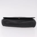 CELINE Chain Shoulder Bag Leather Black Gold Auth ki6665M-9