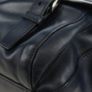 PRADA Shoulder Bag Leather Navy Silver Auth ki6667SAM-16