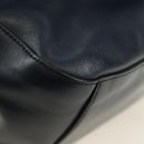 PRADA Shoulder Bag Leather Navy Silver Auth ki6667SAM-17
