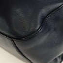 PRADA Shoulder Bag Leather Navy Silver Auth ki6667SAM-18
