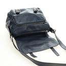 PRADA Shoulder Bag Leather Navy Silver Auth ki6667SAM-20