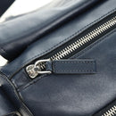 PRADA Shoulder Bag Leather Navy Silver Auth ki6667SAM-23