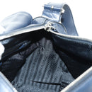 PRADA Shoulder Bag Leather Navy Silver Auth ki6667SAM-25