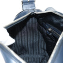 PRADA Shoulder Bag Leather Navy Silver Auth ki6667SAM-26
