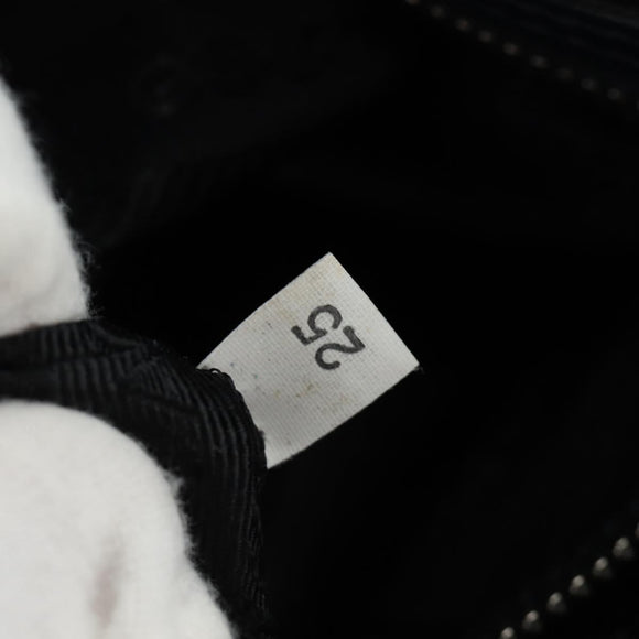 PRADA Shoulder Bag Leather Navy Silver Auth ki6667SAM