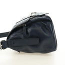 PRADA Shoulder Bag Leather Navy Silver Auth ki6667SAM-3