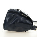 PRADA Shoulder Bag Leather Navy Silver Auth ki6667SAM-4