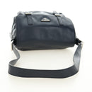 PRADA Shoulder Bag Leather Navy Silver Auth ki6667SAM-7