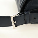PRADA Shoulder Bag Leather Navy Silver Auth ki6667SAM-8