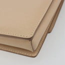 Salvatore Ferragamo Chain Shoulder Bag Leather Beige Gold Auth ki6669V-15