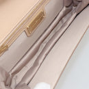Salvatore Ferragamo Chain Shoulder Bag Leather Beige Gold Auth ki6669V-10
