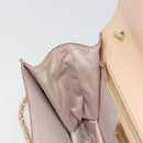 Salvatore Ferragamo Chain Shoulder Bag Leather Beige Gold Auth ki6669V-21
