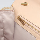 Salvatore Ferragamo Chain Shoulder Bag Leather Beige Gold Auth ki6669V-22