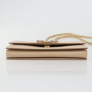 Salvatore Ferragamo Chain Shoulder Bag Leather Beige Gold Auth ki6669V-5
